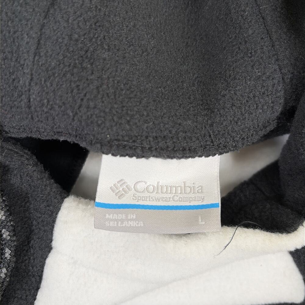Columbia Black & White Color Block Fleece Hoodie Size Large With Logo Charity - Picture 6 of 10